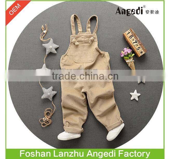 Baby's autumn &winter apparel corduroy overalls in solid color toddlers's soft & comfortable lovely dungaree