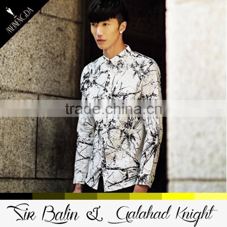 Cool style most popular casual long sleeve half black half white shirt with t-shirt production turkey