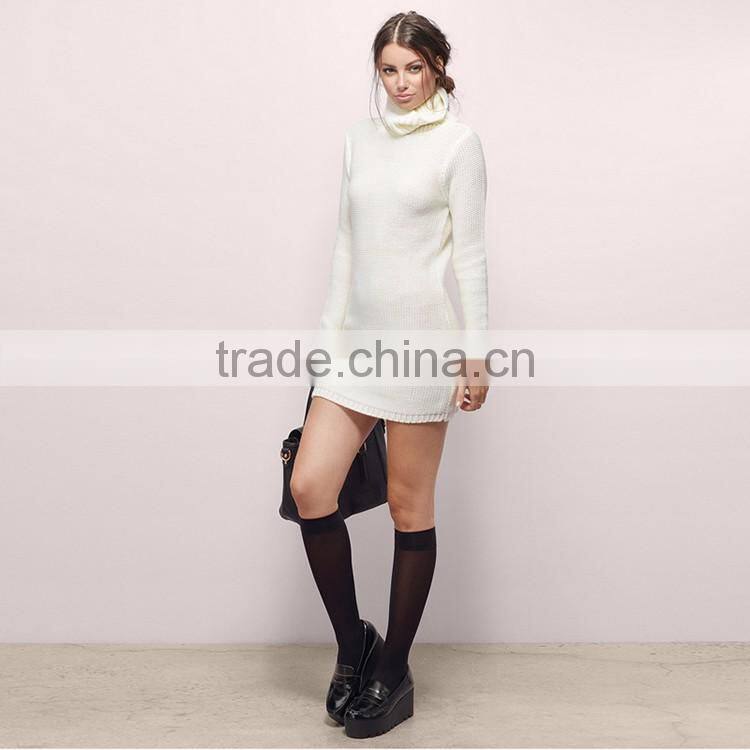 HAODUOYI Wholesale High Neck Bodycon Knitted Shirt Wrap Dress with Low Price