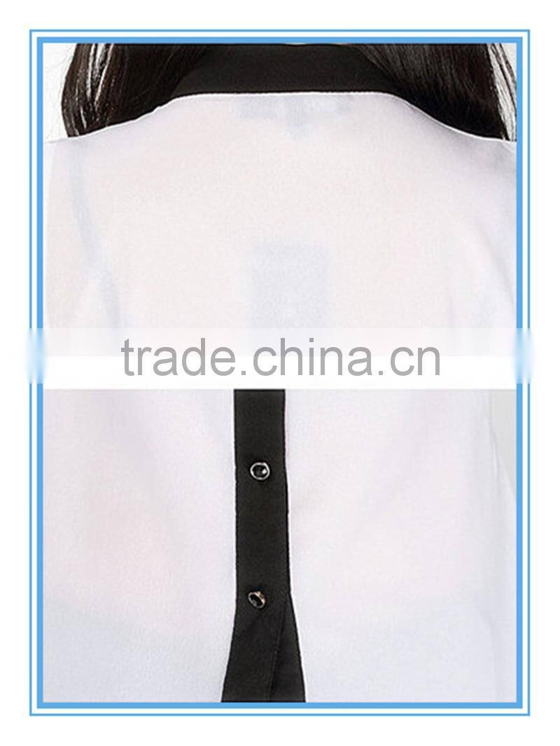 2016 Wholesale Ladies Plain White Girls Fancy Top