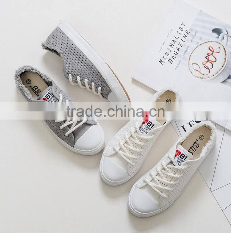 Woman net surface ventilation hollow canvas shoes wholesale from CHlNA