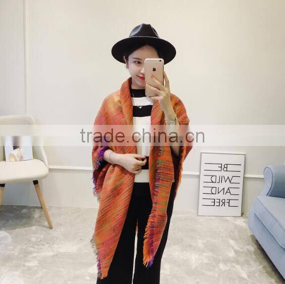 2017 latest design stripes square scarf sleeves ladies fashion shawl
