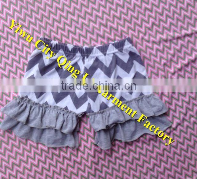 Funky Designs Toddler Girls Boutique Chevron Clothing Baby Persnickety Girls Cotton Black/White Zigzag Double Ruffle Pants