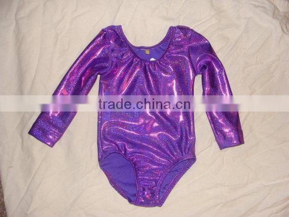 long sleeve gymnastics leotards in any color fabric- Pink Twinkle Pictured