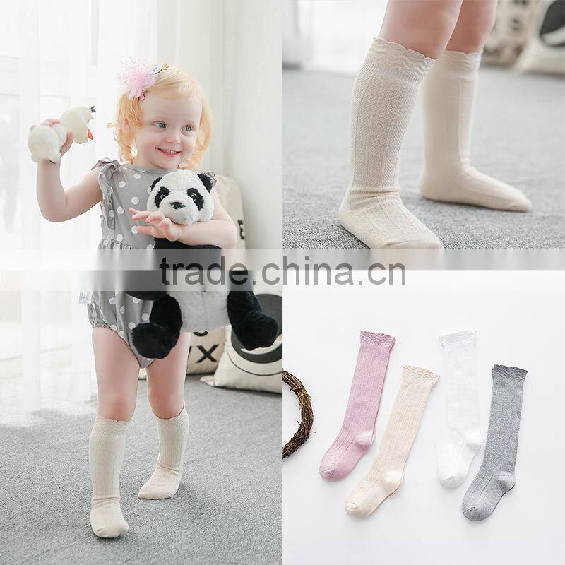 Baby Top Fashion Pure Color Kids Socks Soft 100% Cotton Kawaii Boys Girls Knee Long Socks Children's Leg Warmers High Socks