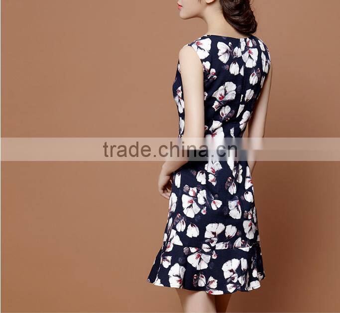 2015 new fashion print long dresses for women sleeveless beach dress female floral casual cute boho maxi summer dress