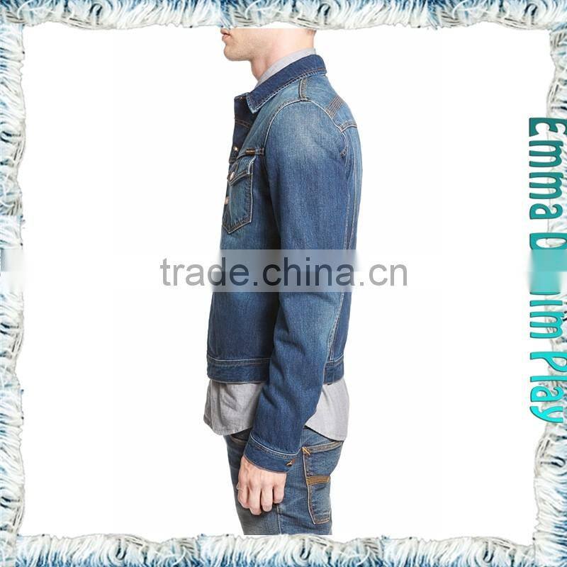 Vogue Blue Men's Fashion Trend Denim Jackets Short Jean Coat