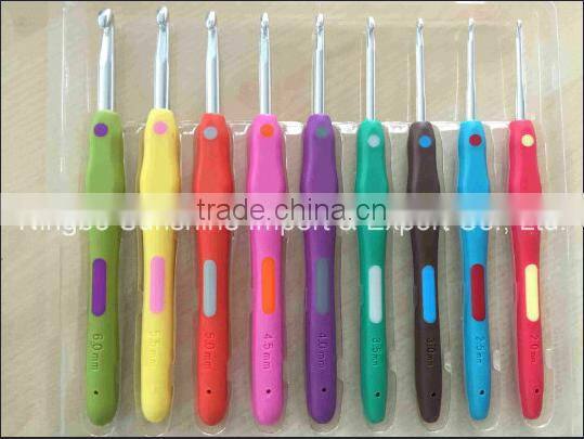 Soft TPR Handle Aluminium Head Crochet Hook Needles Knitting Needle Crochet Hook Set
