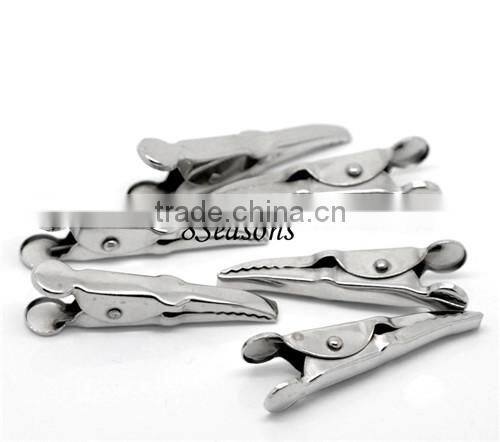 30PCs Silver Tone Strap Clips 44x9mm