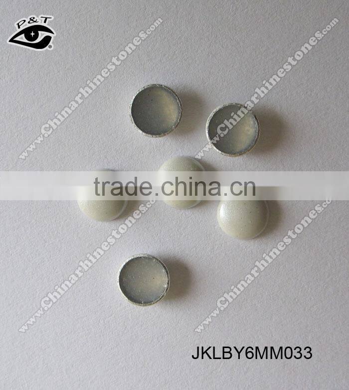 Hot fix dome stud half round studs 6MM pearl white color 033