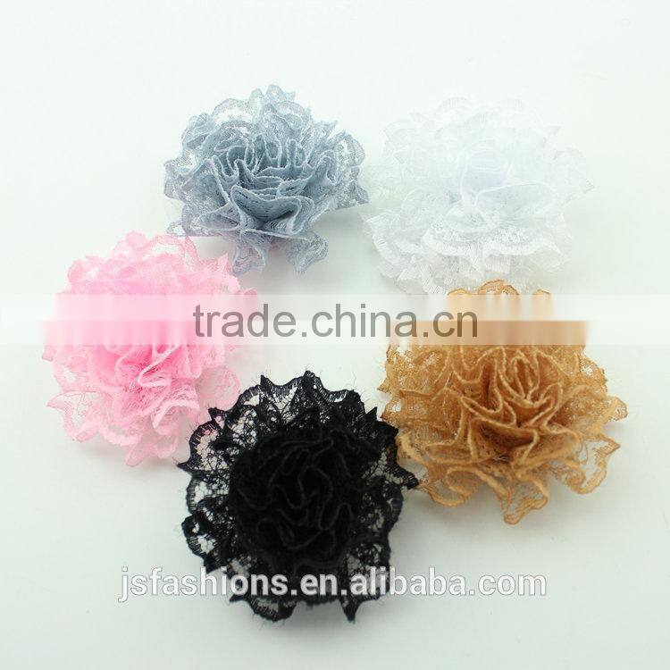 15 colors 6 cm diameter fabric floral chiffon flower accessories, hair clip, shoes and garments accessories, DIY crafts flowers