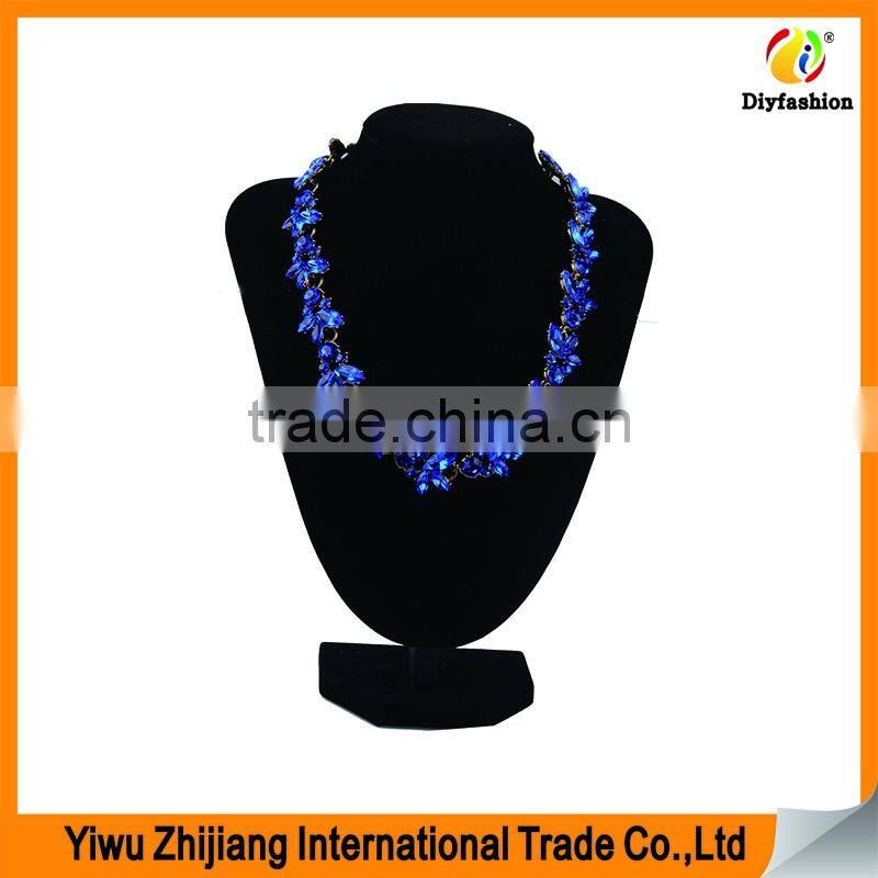 Fashion Jewelry Pink Blue Diamond For Latest Design Beads Necklace
