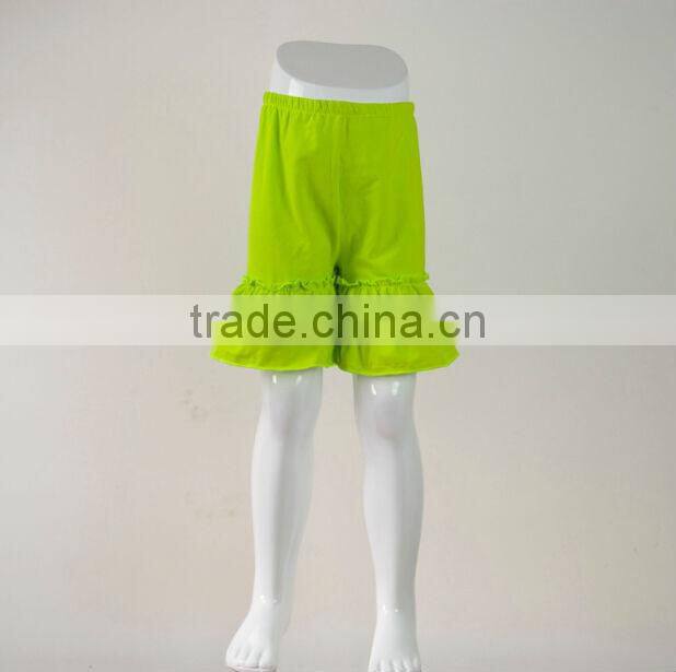 Hot sale Trousers Ruffle Leggings Wholesale girls cotton outfit! Baby clothing shorts triple ruffle pant Capri shorts pants