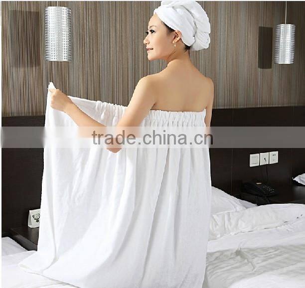 100 per cent cotton bath towel wraps with Nylon fastening ta