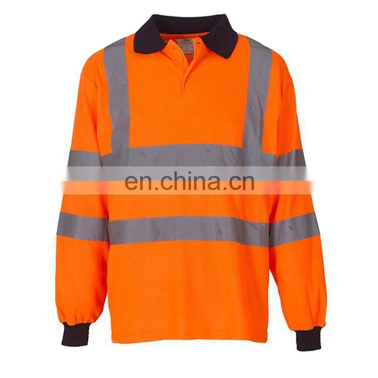 oem hot sale hi vis reflection safety polo shirt with reflective tape in work polo shirts