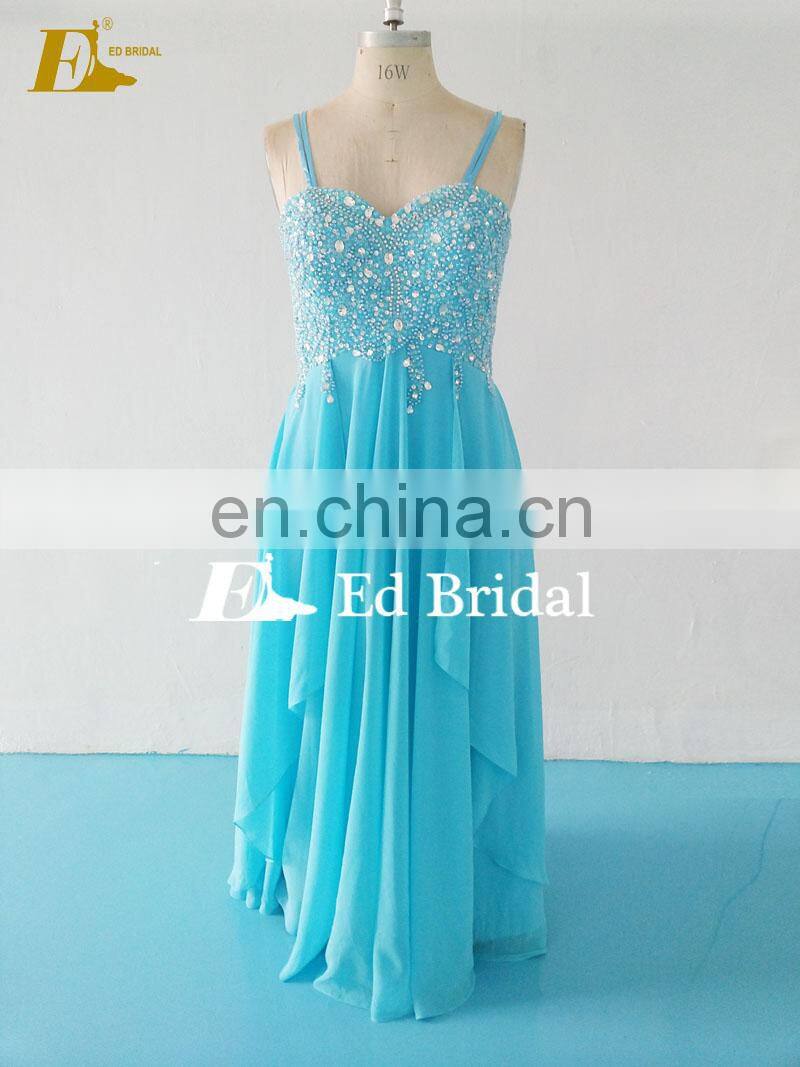 Floor Length Sweetheart Neckline Straps Beaded Wholesale Suzhou Plus Size Prom Dresses