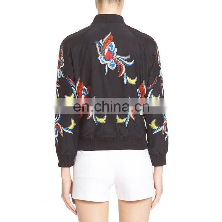 Embroidery Clothing Custom Bomber Jacket Woman
