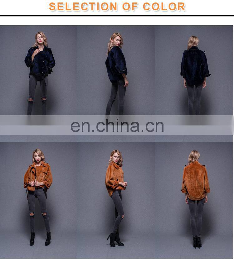 Winter Fashion Lamb Skin Fur Coats Double Face Sheepskin Fur Jacket