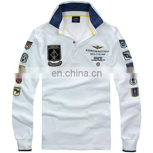 Bulk Wholesale Clothing New Polo Leisure Sports Embroidery Cotton Long-Sleeved Men's T-shirt