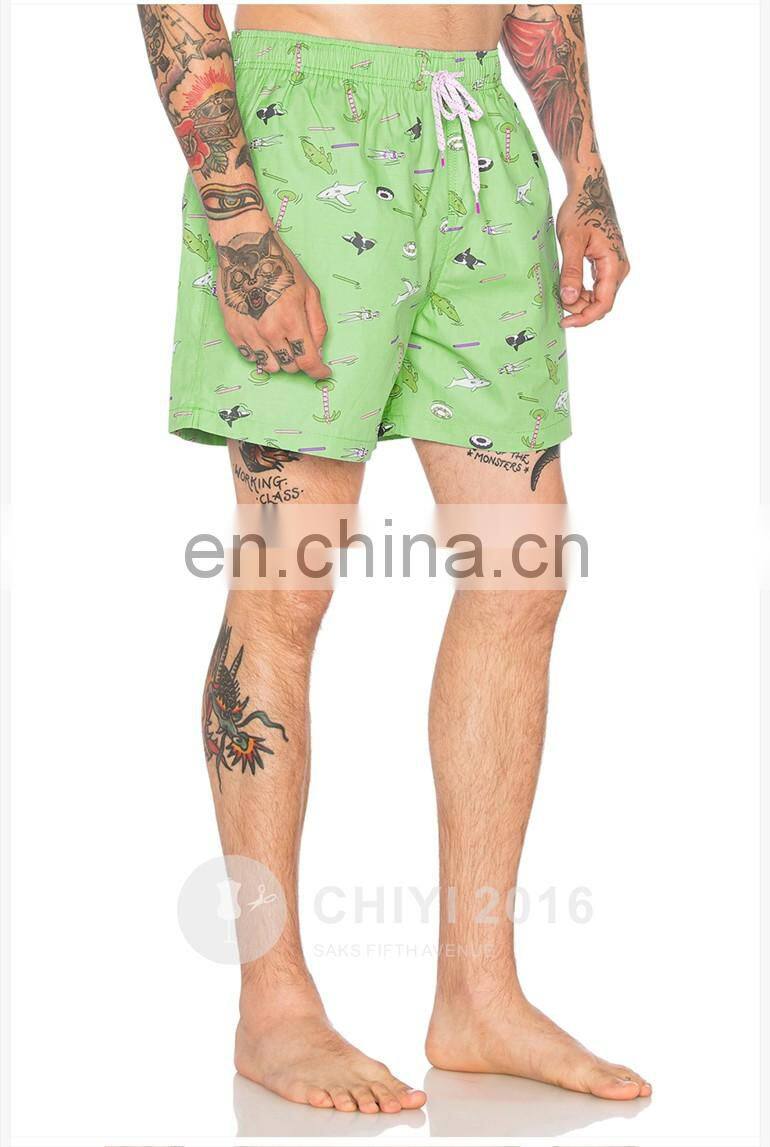 OEM 2017 latest design sublimation printed mens beach shorts quick dry swim trunks