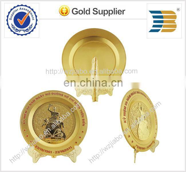 Zinc alloy 3D logos soft enamel souvenir copper plating metal plate