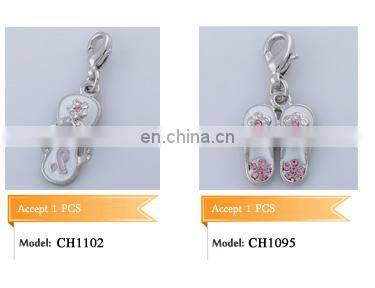 Custom Charm Beads Silver Tone Black Enamel Dog Paw Beads