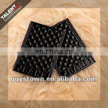 custom PU leather label patch for brand jeans garment