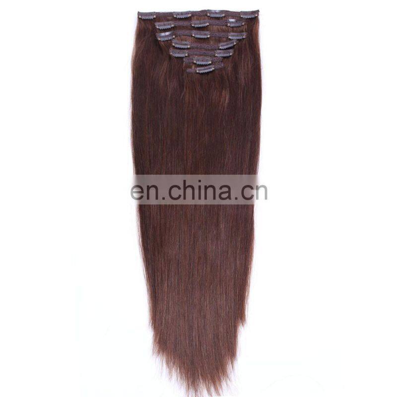 Best quality 7a brazilian virgin silky straight wave clip in hair extension 100% human