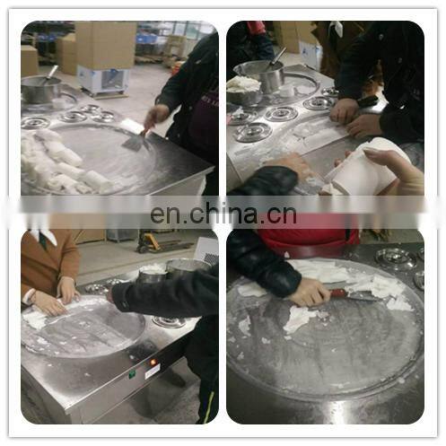 10 fruit container double pan Instant Ice Cream Rolls Machine/Thailand Rolled Fried Ice Cream Machine