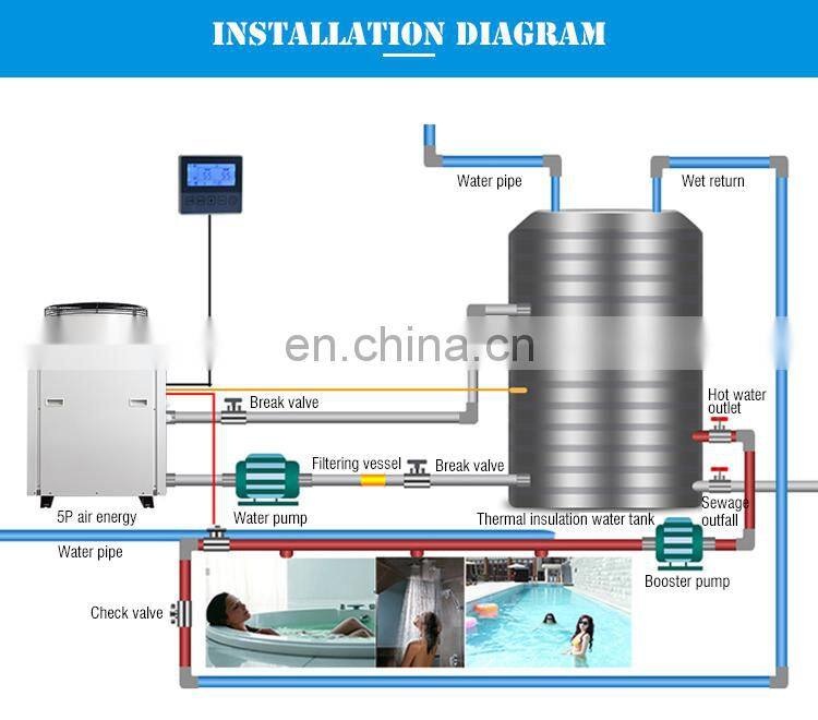 Tankless Swimming Pool Heater Air Source Heat Pump