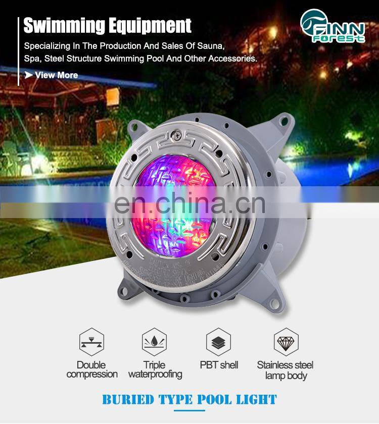 24W 12V Stainless Steel 24 Volt Underwater White Color Led Pool Light Bulb