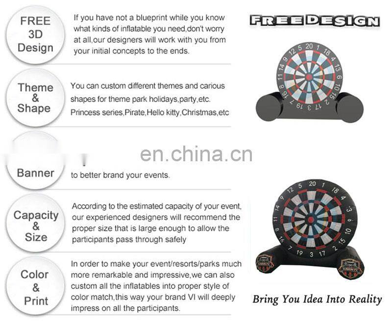 Outdoor Sports Game Footdart Soccer Shooting Kick Target Golf Football Dart Board 3m Inflatable Foot Darts For Sale