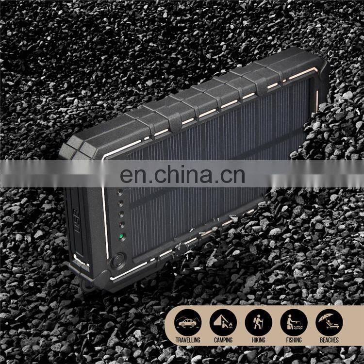 2019 New Style Solar Power Bank Charger 10000 mah Waterproof With Flashlight