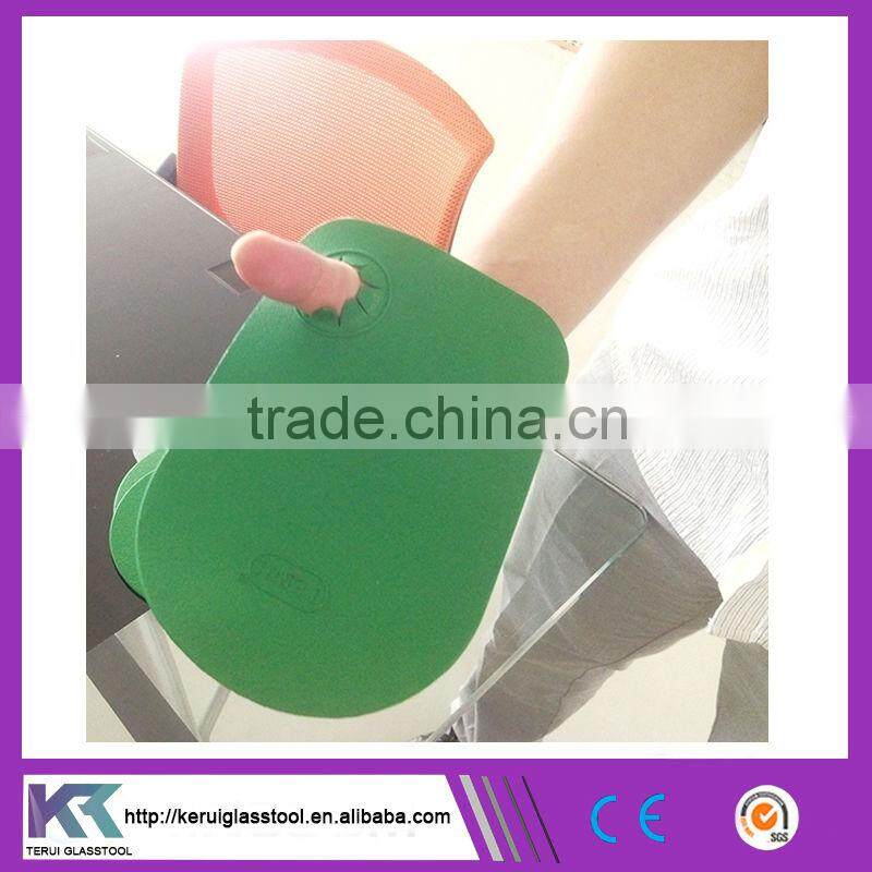 Green rubber protective safety glove for glass handling glass tool (V036)