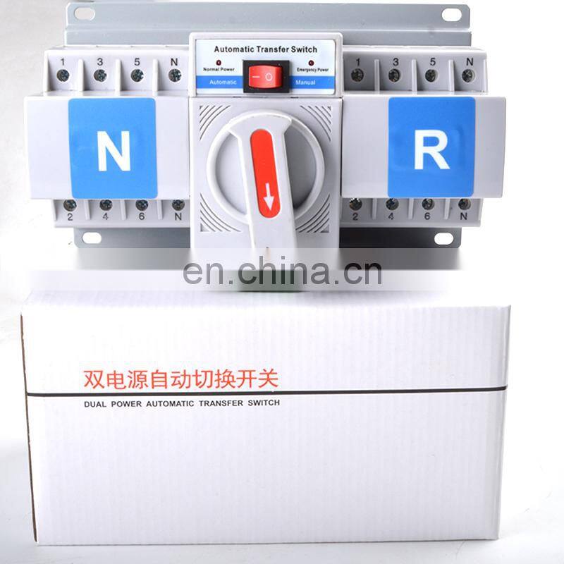 2P 3P 4P 63A 380V 50/60hz 3 wire MCB type Dual Power Automatic transfer switch ATS