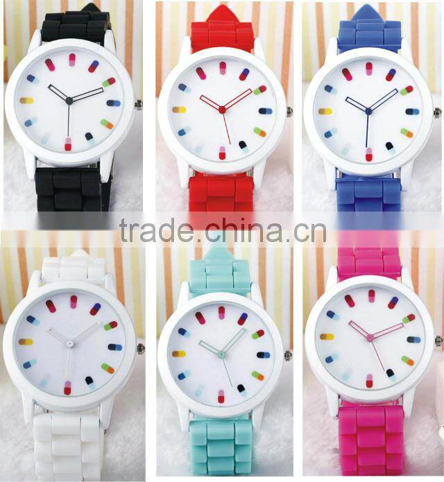 high quality japan movement jelly silicone wristband watch