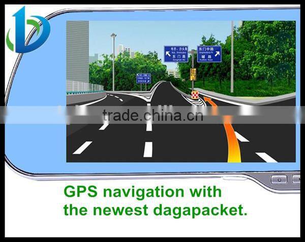 high quality 5 inchs rearview mirror gps wireless camera