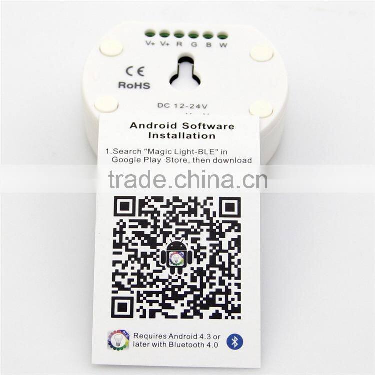 New Arrival Cheap 4CH RGBW LED Strip Light Bluetooth LED Controller with English, Francais, Espanol, Italiano Android & IOS APP