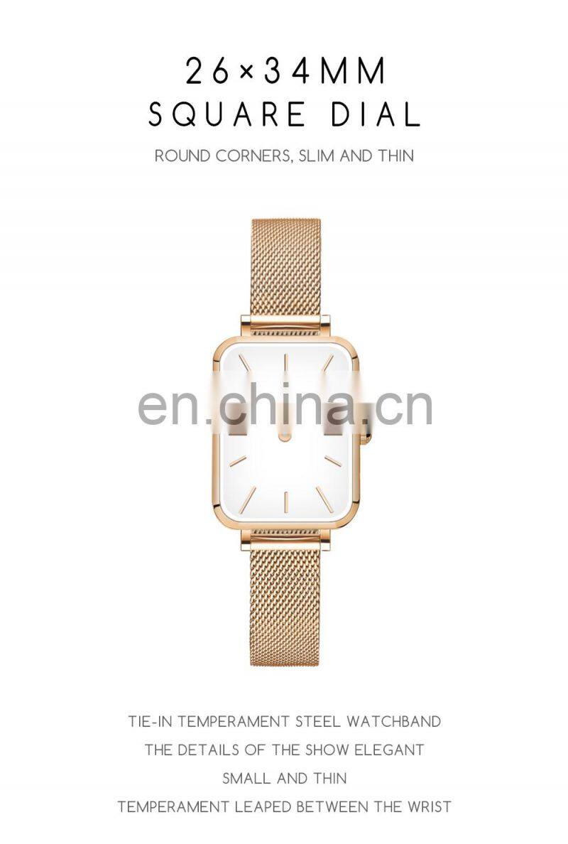 Hannah Martin 1241 Luxury Ladies Bracelet Quartz Watch Ultrathin Simple Japanese Movement Stainless Steel Mesh Belt Watches