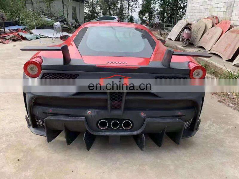 Runde Mansory Style Half Carbon Fiber Body Kit Front Rear Bumper Hood Side Skirts For Ferrari 458 Italia And Speciale body kit