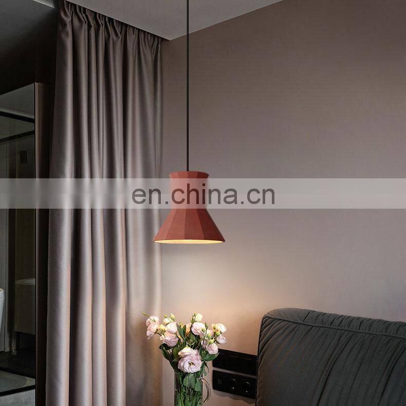 E27 Industrial vintage cement shade ceiling lighting concrete hanging pendant light for coffee shop