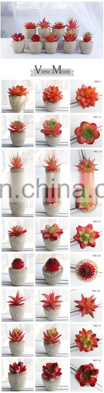 New Arrival Artificial Bonsai Plastic Mini Potted Set Custom Flower Pots And Planters Small Artificial Succulents Plants Potted