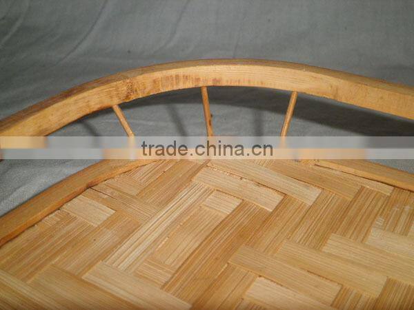 handwoven natural flat bamboo tray
