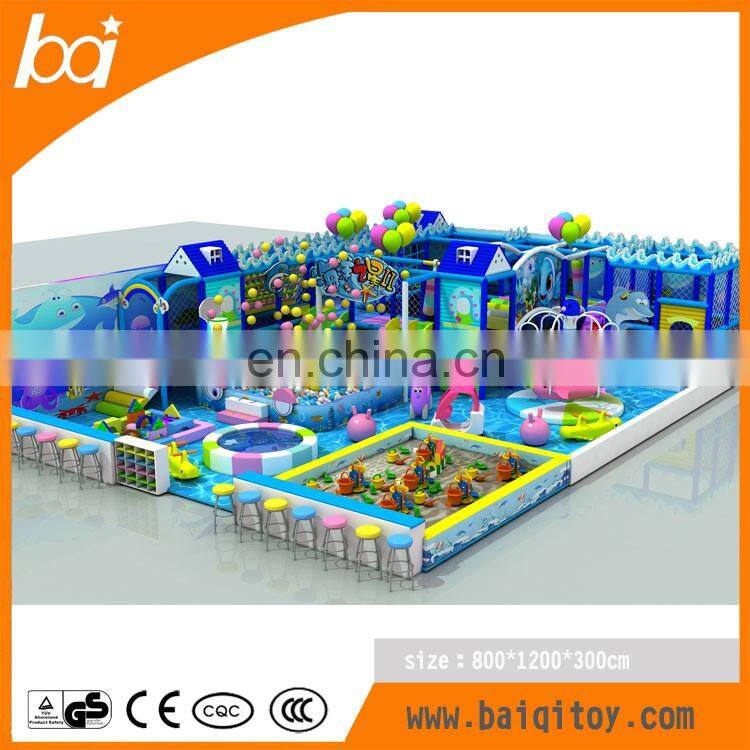 Amusement park custom theme plastic kids playground indoor toys equipment with slides