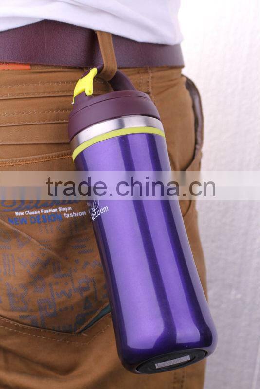2013 innovative bpa free double walled stainless steel waterproof vacuum thermal mug with hook and filter
