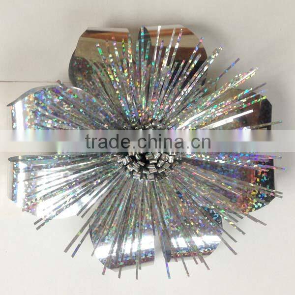 Colorful PET fancy ribbon bow with tips/Iridescent Luxury Bow Celebration Firework Bow/Colorful Firework Lade bow