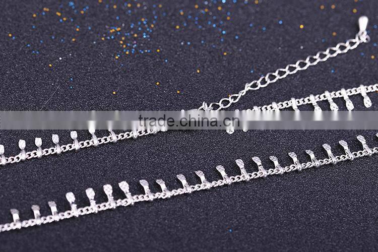latest jewelry product designs 2015 rhodium plated curb chain korean pendant necklace