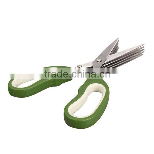 FDA approved stainless steel multifunctional magnetic kitchen multi-purpose shears scissors 5 layers herb scissors