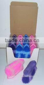 12 pcs large horse dandy brush in display box /assorted color