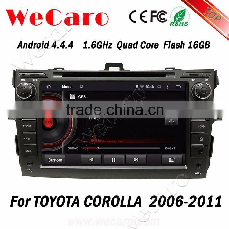 WECARO Factory OEM GPS Steering Wheel Pure Android 4.4 Car Multimedia Navigation System For Toyota Corolla 2006 - 2011